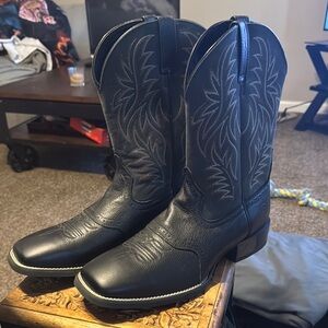 Ariat Black Western Boots with Embroidered Shaft